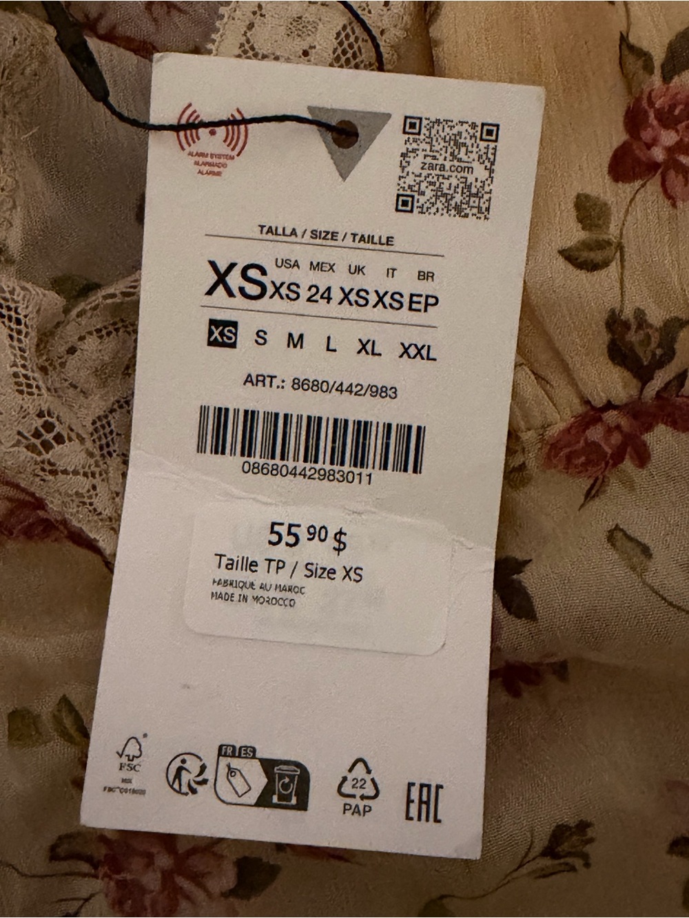 Zara Yellow Floral Lace-Trim Sheer Cami - Picture 2 of 2